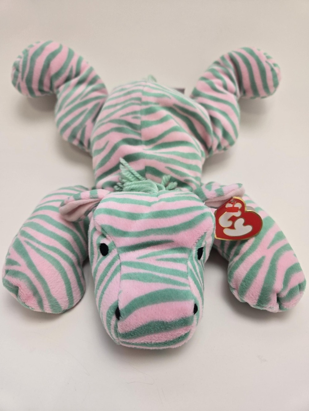 Ty Pillow Pal “Zulu” the Pink and Green Zebra! (12 inch)
